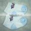 Factory Custom High quality 0-3years old baby ankle socks, blue/white color with logo
