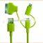 Mfi certified 2.4A fast charge 3 in 1 Combo charging usb Cable for devices