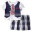 New Summer Baby Boy Clothes Short Sleeve Striped Vest Shirt + Shorts Kids Clothing Sport Suit