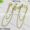 Wholesale Latest drop style solid gold earrings for girls
