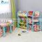 Cute Children's the plastic bookcase with study table/bookshelf