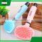 pet accessories tool plastic long handle hanging cat dog pet bath massage hair removal grooming slicker brush comb