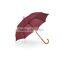 Automatic umbrella with wooden shaft and crook wooden handle