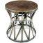 Hammered Black Metal Stool