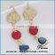Fashion EarringJewelry Shinney Gemstone Hoop Earring with 18K Gold Plated