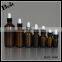 hot products cosmetic essential oil different size amber glass dropper bottle silver aluminum dropper bottle best sellers