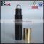 cosmetic mini fragrance perfume essential oil golden aluminum outer cover black 10ml plastic bottle roll on wholesale