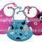 Waterproof Silicone baby Bibs with crumb catcher with animal shape bib
