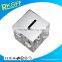 cube silver alphabet and animal money bank/coin bank box for kid christmas gift