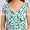 fashion butterfly sleeve polka dots pattern chiffon blouse MOQ 1 piece