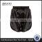 High Waist Women Plain Black Satin Contrast Binding Runner Shorts With High Curved Side
