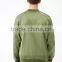 2017 Oem Fashion Custom Embroidery Logo Long Sleeve Army Green Men 100% Polyester Bomber Jacket