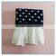 Wholesale 100% cotton girls dot t shirt Navy background white dot t shirt Children casual wear