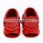 100% cow leather baby summer fringed moccs