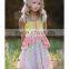 4th of July new design girl boutique clothing set mutil ruffle star appliqued dress