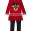 christmas reindeer embroidery polka dots fall cotton boutique clothing