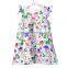 Colorful animal print baby frock design pictures flutter cap sleeve children girl dress M6050508