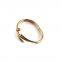 Double circled stainless steel nail bangle bracelet charm oval gold fits 7.5 inch wrist with rhinestone imbeded