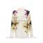 New Fashion Design Autumn Long Sleeve Floral Printed Chiffon Mature Women Blouse