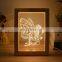 Customized 3d illusion lamp with wood frame acrylic photo picture frame led night lamp