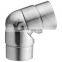 Round Adjustable Handrail Elbow Stainless Steel Pipe on Balustrade Railing with Screw Fixing