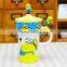 Cute cartoon yellow ceramic mugs Creative super milk dad suit cup