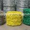 Barbed wire galvanized/pvc coated barbed  roll with handle or wooden spool barbedwire fence Double Twisted Galvanized Barbed