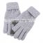 HY Acrylic Stretchy Mittens Thick Knit Gloves Knitted Warm Heat gloves Lithium Winter Touch Gloves