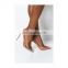 Women new fashion transparent heels design high heel ankle strap sandals shoes