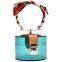 Transparent MINI Tote Bags, For Women Summer Fashion Acrylic Handbags Scarves Designer Hand Bag 2020 Lady Round Metal Jelly Bags