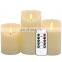 Bullet Wick Flickering Remote Swirling Glitter Pillar Flameless & Led light Candles