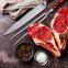 Hot sale 2pcs BBQ kitchen stainless steel carving meat knife and fork set