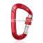 JRSGS 12KN Climbing D-Ring Snap Hook with Screwgate Heavy Duty Aluminium Alloy Carabiner Clip