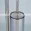 Bathroom  Stainless Steel Chrome Plated Free Standing Toilet Brush Holder With Paper Roll