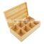 Wholesale reusable eco friendly tea storage box transparent display coffee wood bamboo box
