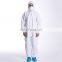 Waterproof nonwoven disposable hulf elastic waist ppe coverall workwear with hood