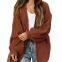 SW06 Women's Long Sleeve Cable Knit Cardigan Sweaters Open Front Fall Outwear Coat