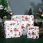 New arrival high quality customized design printing merry Christmas gift drawstring tote bags whiteboard Christmas paper bags