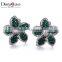 Fancy Colorful Flower Shape Jewelry in Brass Dropship Cubic Zirconia Stud Earrings