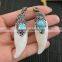 LFD-0013P ~ Charms Druzy Agate Stone & Turquoise Pave Rhinestone Pendants For Necklace Jewelry Finding Gift