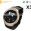 2016 X3 sim card smart watch 3g round smart watch MTK 6572 smartwatch sport