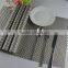 High quality 45*30cm PVC silver woven mesh placemat 8*8 gold color placemat table mat runner dining mat