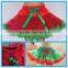 2016 Christmas party girls tutus,santa pleated kelly green and red pettiskirts, new year kids hot sale tutu dress