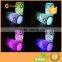 Automatic Changing LED Color Candle Wick Silver Flower Printed Candle Set