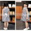 pleated casual children girl dress summer sleeveless baby girl dress OEM service