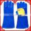 14 inches cow leather cotton welding gloves