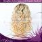 Women Blonde Black Mixed Long curly Lace Front Synthetic Full Wig