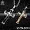 Wholesale Christian jewelry Gift Unisex's Men Black Silver Gold Stainless Steel Cross Pendant Necklace