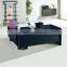 L/s Shaped High Gloss Black Office Desk