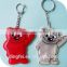 wholesale promotional plastic PVC material Reflective safety pendant keychain stricker